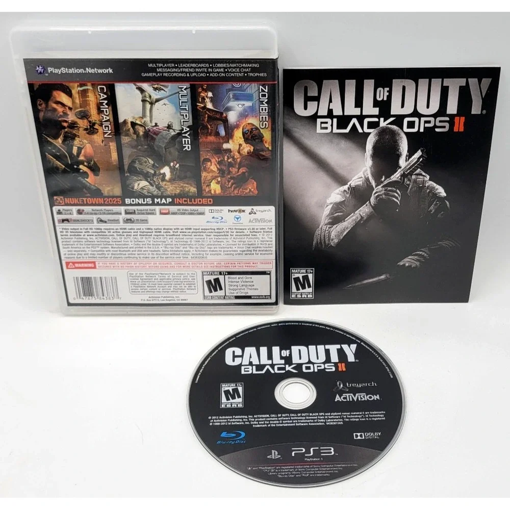 Call of Duty:‎ Black Ops II (2) - Sony PlayStation 3 PS3 CIB COMPLETE IN BOX